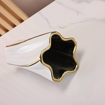 Amazon.co.jp: 白と金の花瓶 セラミックゴールド花瓶 ホーム